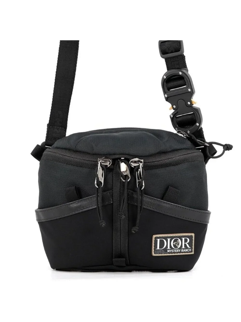Dior Shoulder Bag Nylon Leather Mystery Lunch Collaboration Black